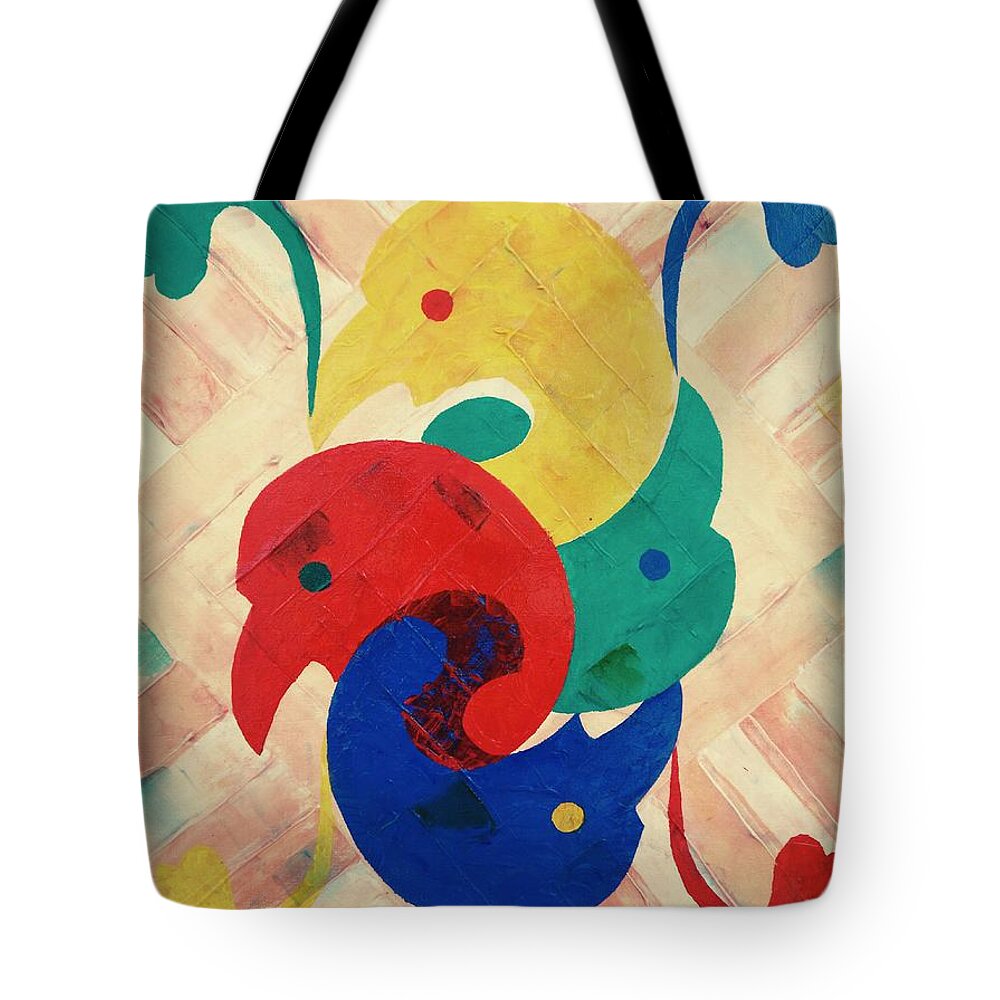  Tote Bag featuring the painting Primary plus by Ray Khalife