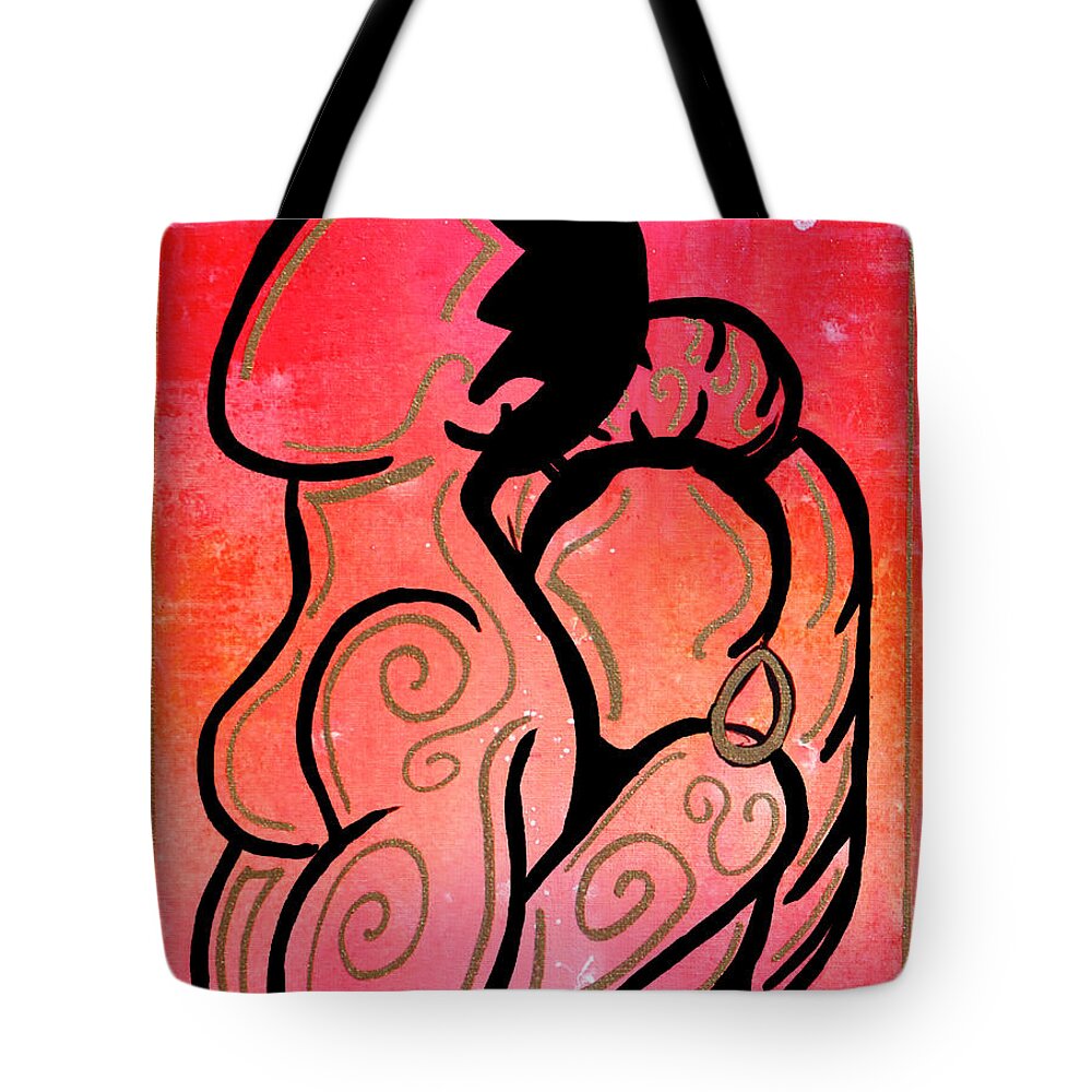 Love Tote Bag featuring the painting Primary Red by Diamin Nicole