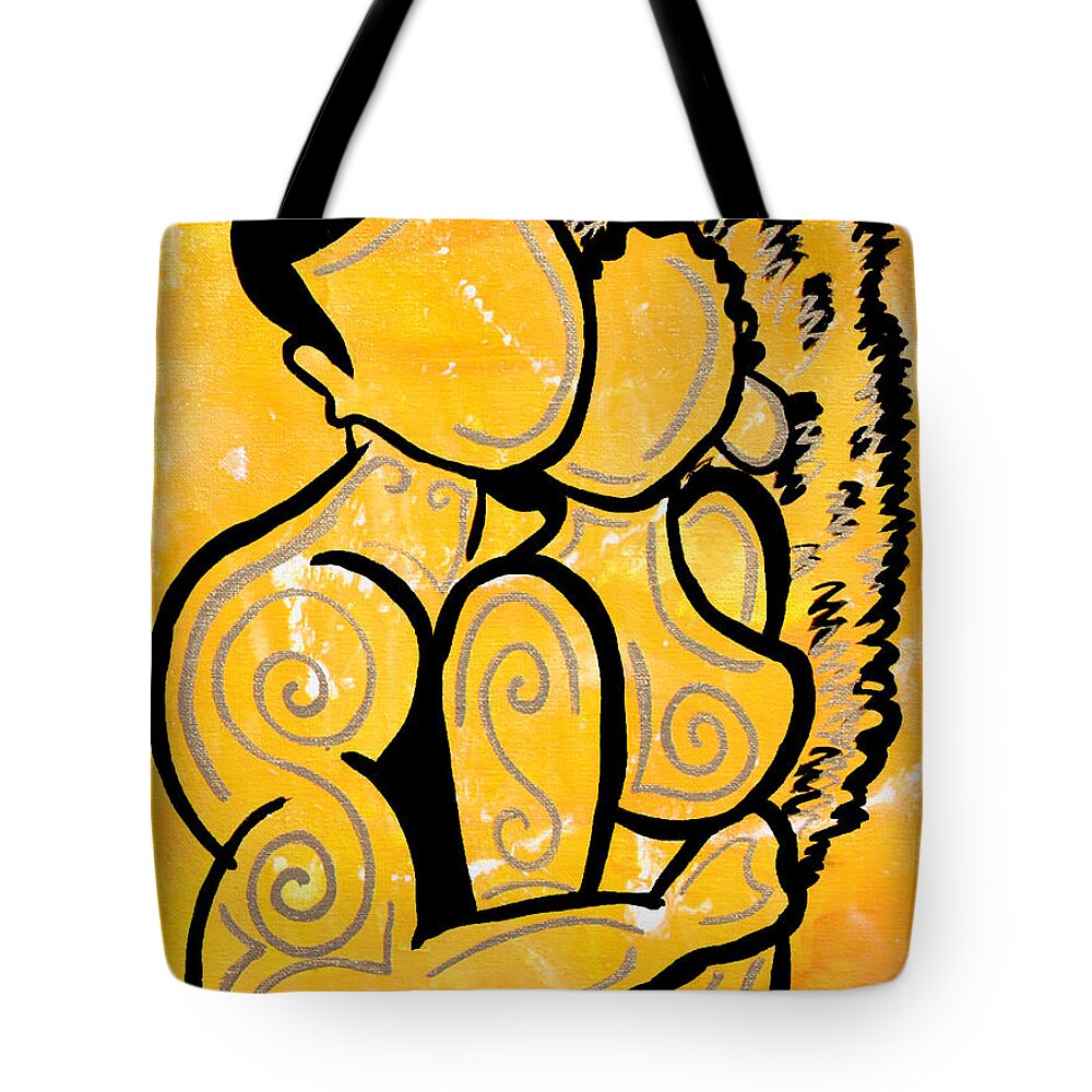 Love Tote Bag featuring the painting Primary Yellow by Diamin Nicole