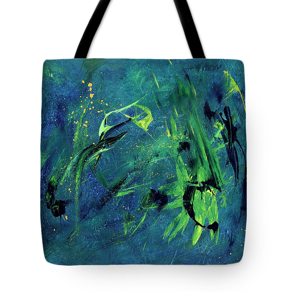 Primordial Tote Bag featuring the painting Primordial Soup by Joe Loffredo