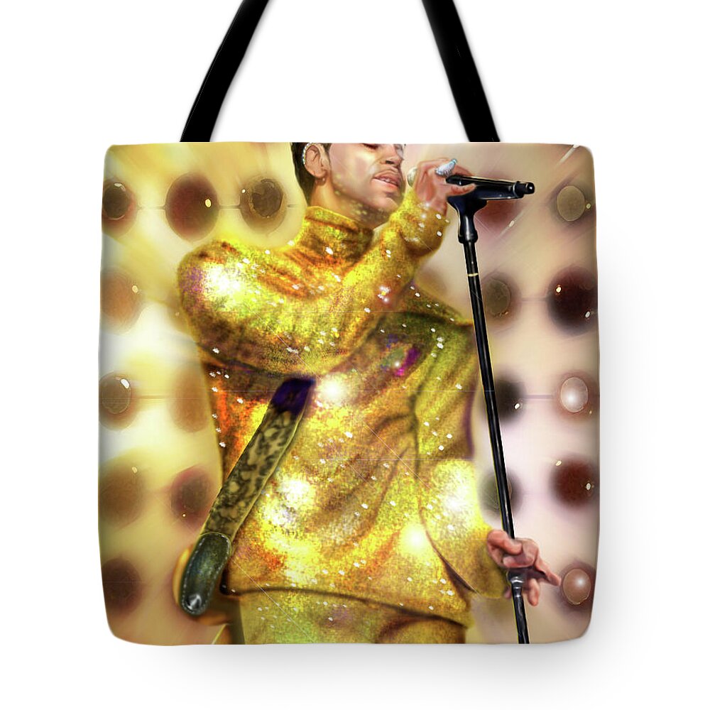 Prince Tote Bag featuring the painting Diamonds And Pearls by Reggie Duffie