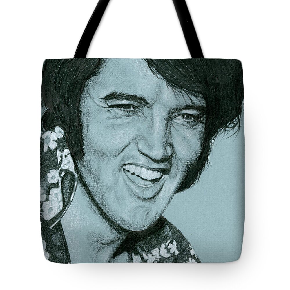 Elvis Tote Bag featuring the drawing Prince from Another Planet by Rob De Vries