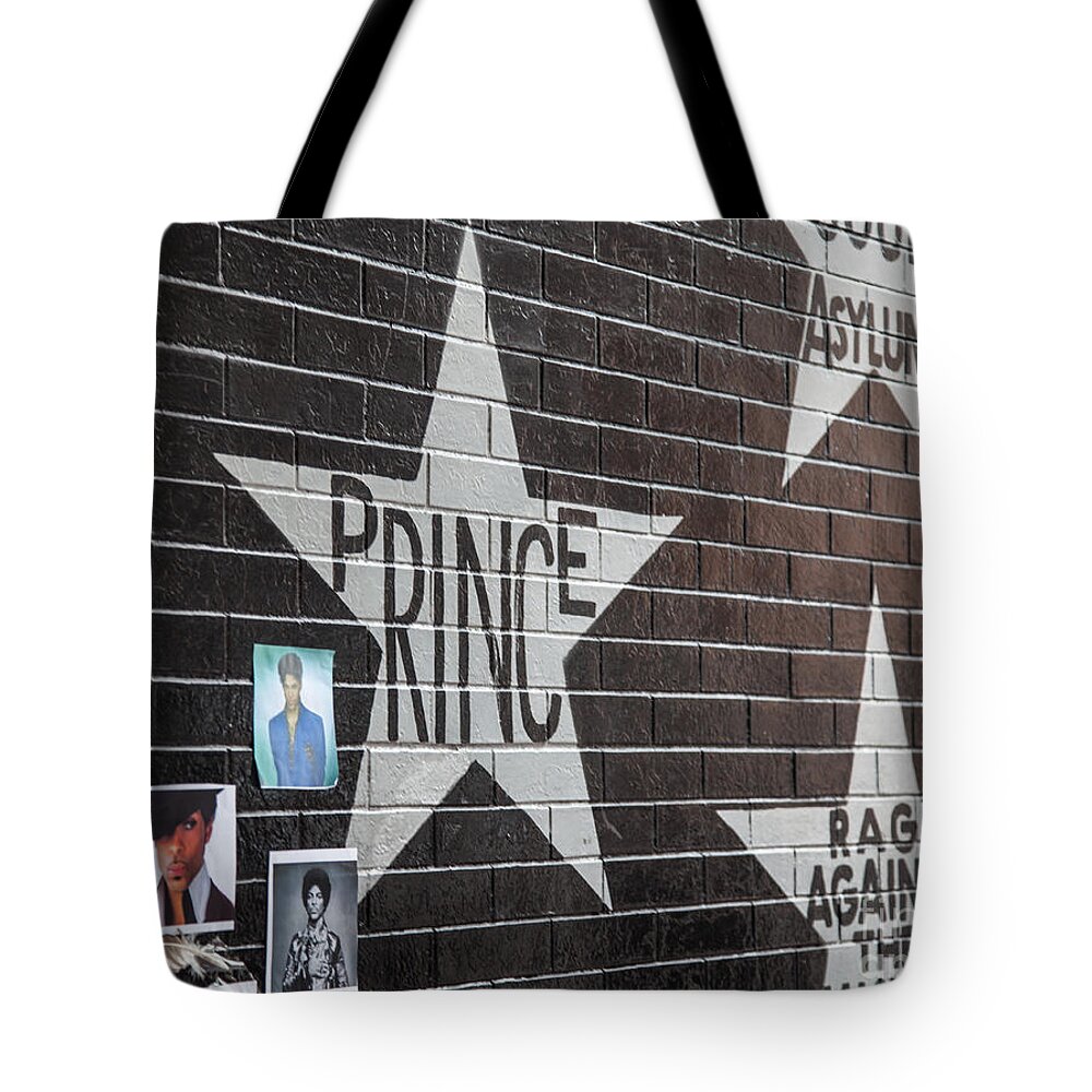 Fine Art Tote Bag featuring the photograph Prince Memorial First Avenue Minneapolis 3 by Wayne Moran