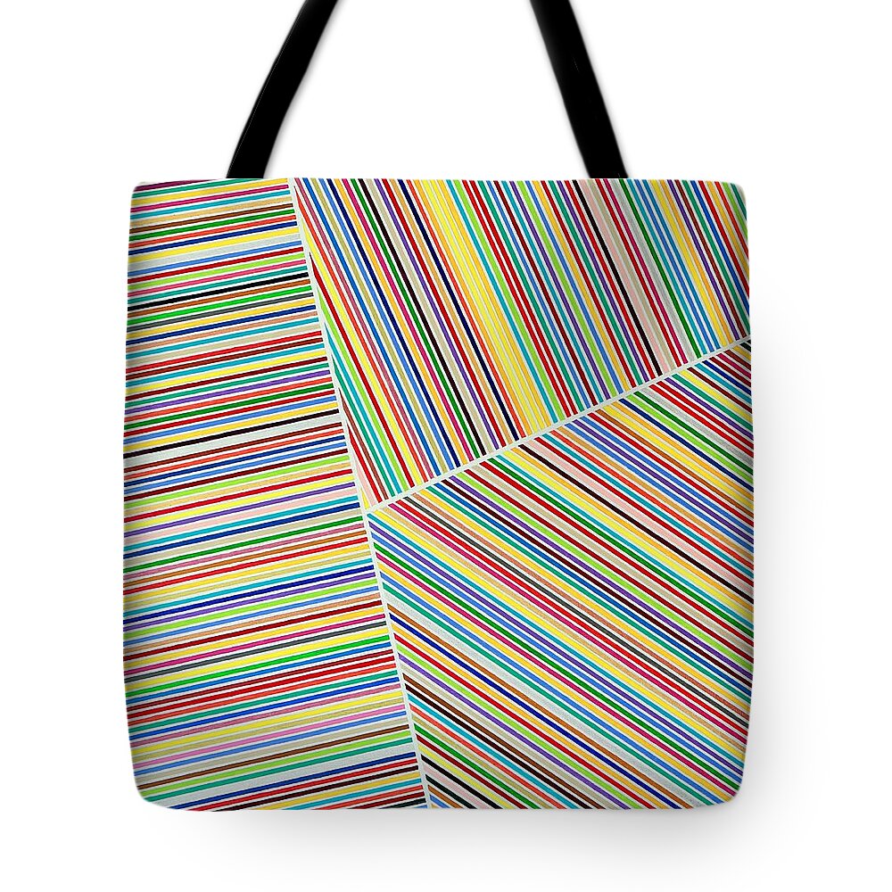 Geometric Tote Bag featuring the painting Prism I by Thomas Gronowski