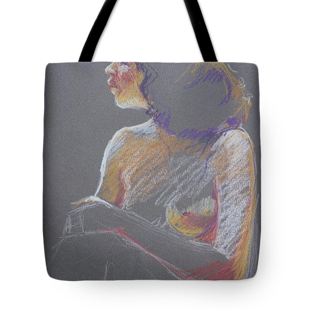 Close Up Tote Bag featuring the painting Profile 2 by Barbara Pease