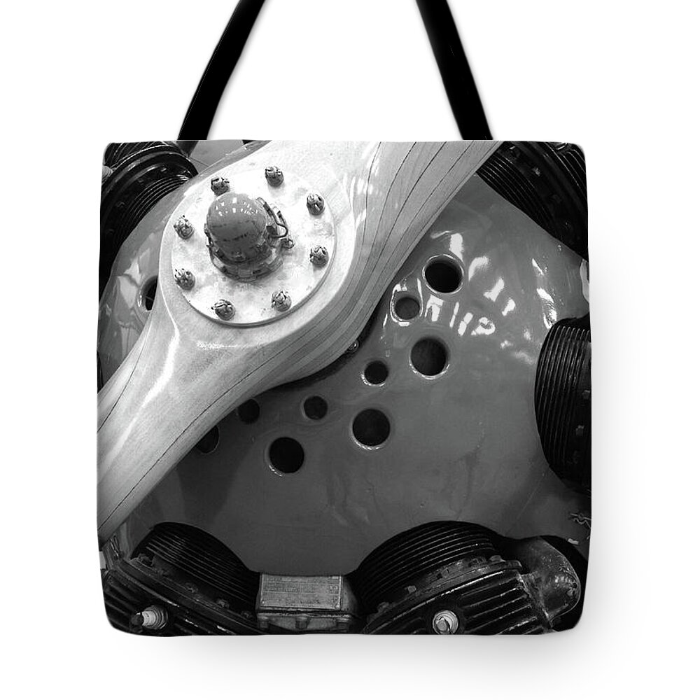 Plane Tote Bag featuring the photograph Prop bw #49 by Raymond Magnani