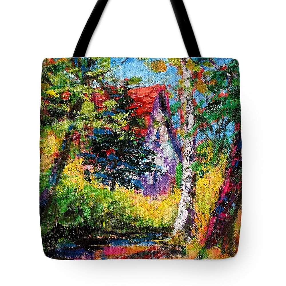 Landscape Tote Bag featuring the painting Prospect Driveway by Les Leffingwell