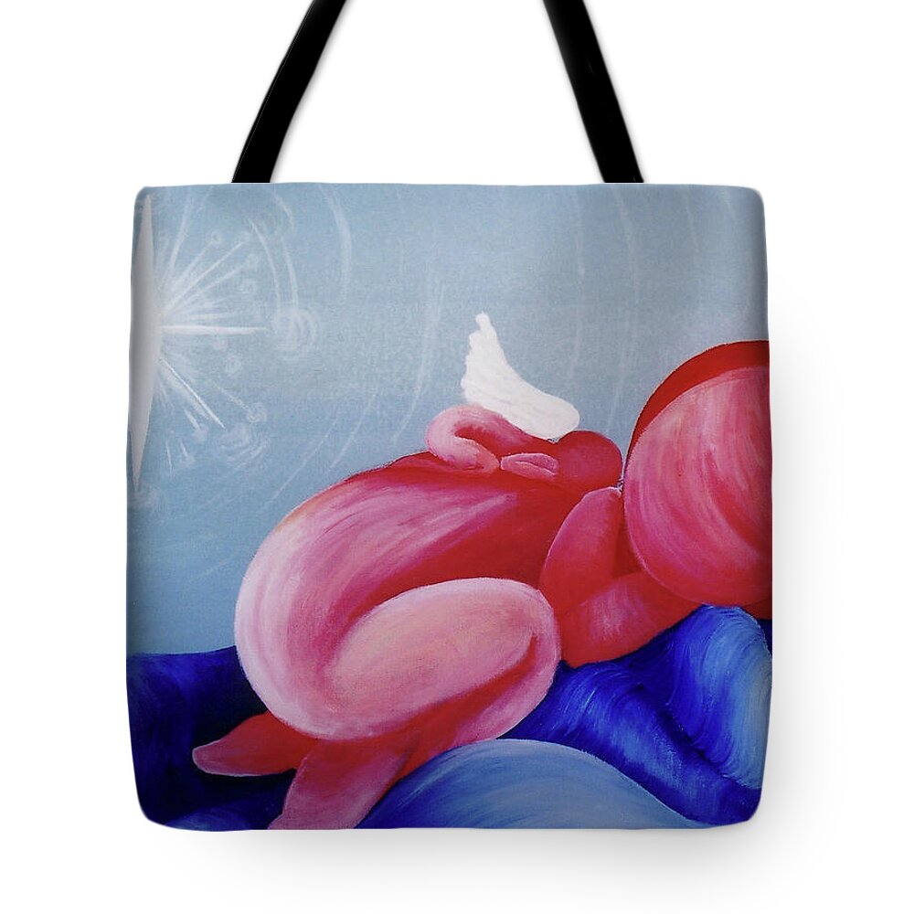 Protection Tote Bag featuring the painting Protection by Catt Kyriacou