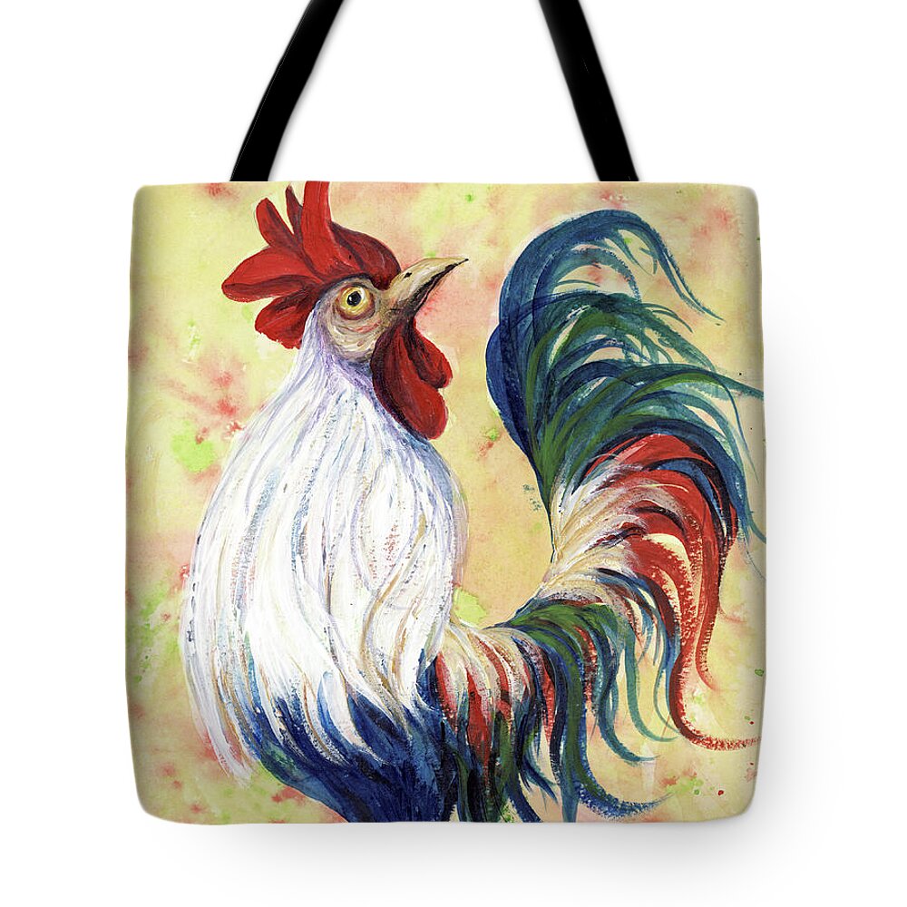 Animal Tote Bag featuring the painting Proud Rooster by Darice Machel McGuire