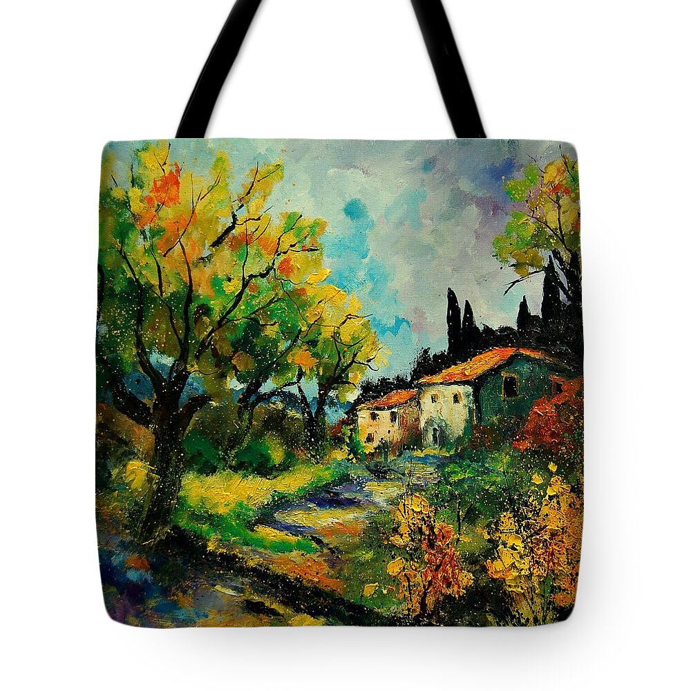 Landscape Tote Bag featuring the painting Provence 670110 by Pol Ledent