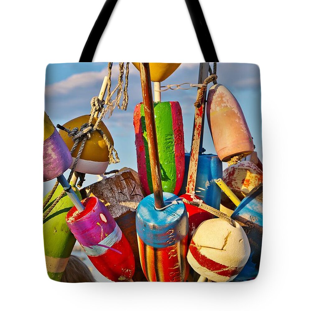 Provincetown Tote Bag featuring the photograph Provincetown Buoys by Marisa Geraghty Photography