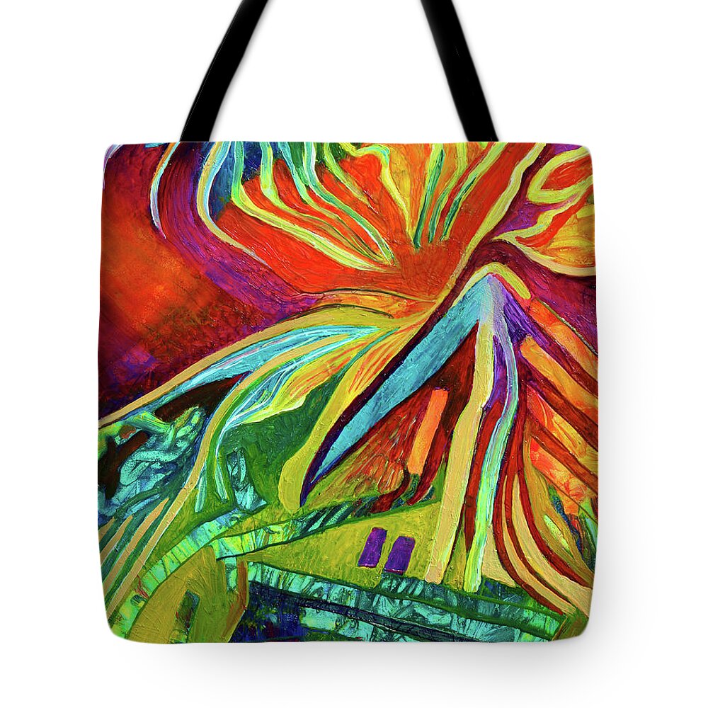  Tote Bag featuring the painting Psalm 91 by Polly Castor