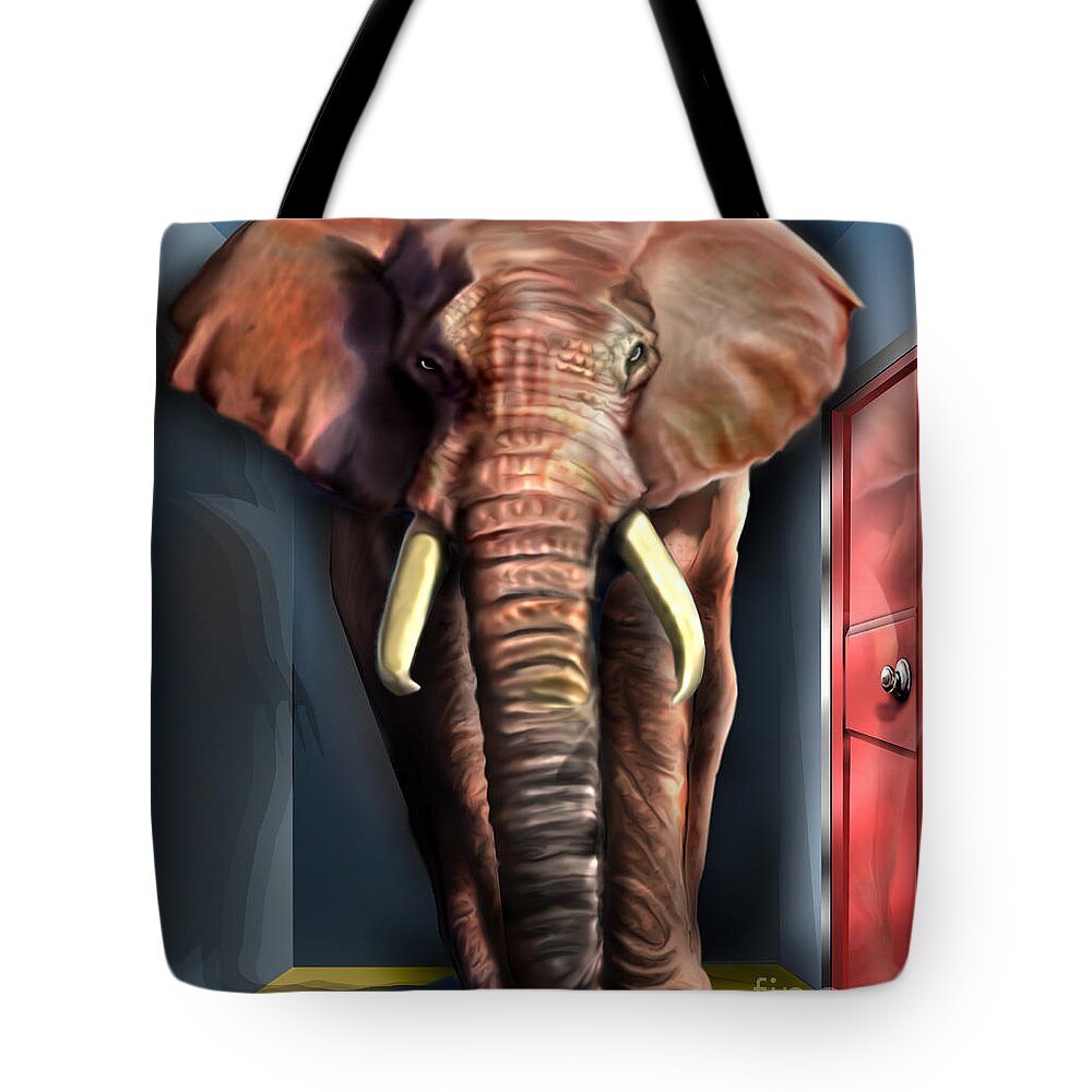 Political Satire Painting Tote Bag featuring the painting Psst by Reggie Duffie
