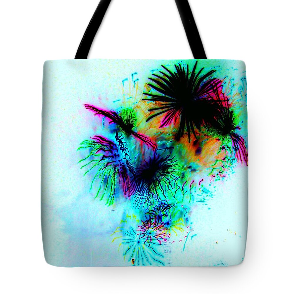 Fireworks Tote Bag featuring the photograph Psycho Excitement by Julie Lueders 