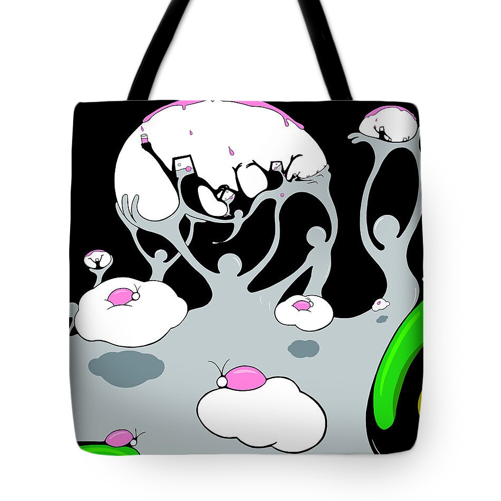 Vine Tote Bag featuring the drawing Psychonauts by Craig Tilley