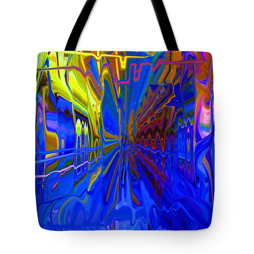  Original Contemporary Tote Bag featuring the digital art PsychoWave-o by Phillip Mossbarger