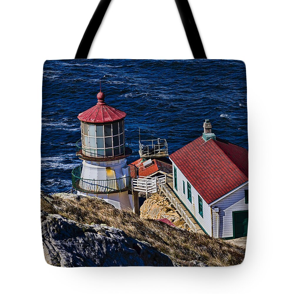 Lighthouse Tote Bag featuring the photograph Pt Reyes Lighthouse by Bruce Bottomley