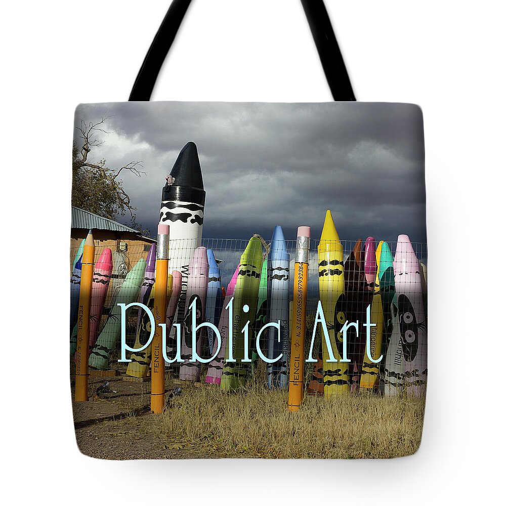 Sign Tote Bag featuring the digital art Public Art by Becky Titus