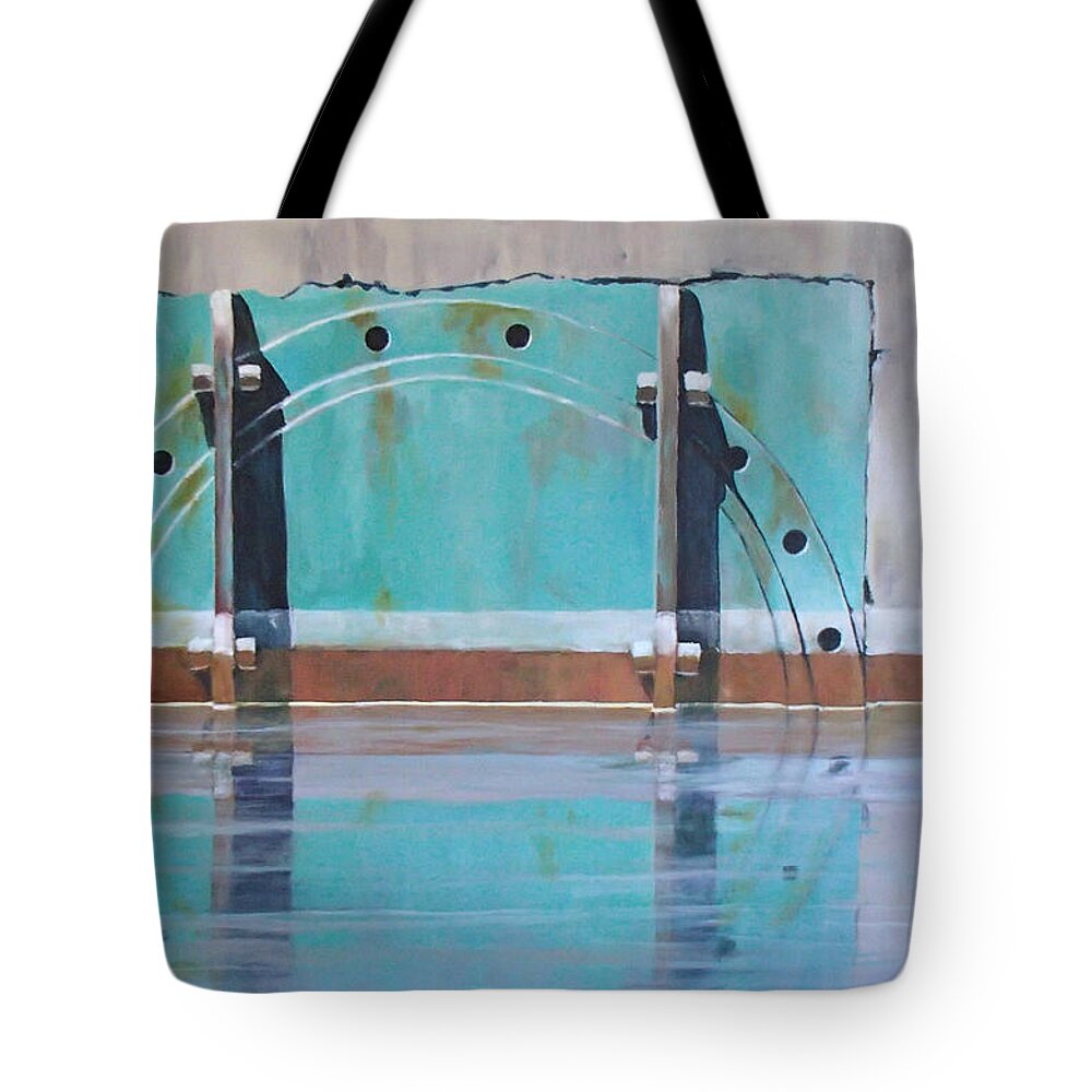 Landscape Tote Bag featuring the painting Public Works by Philip Fleischer