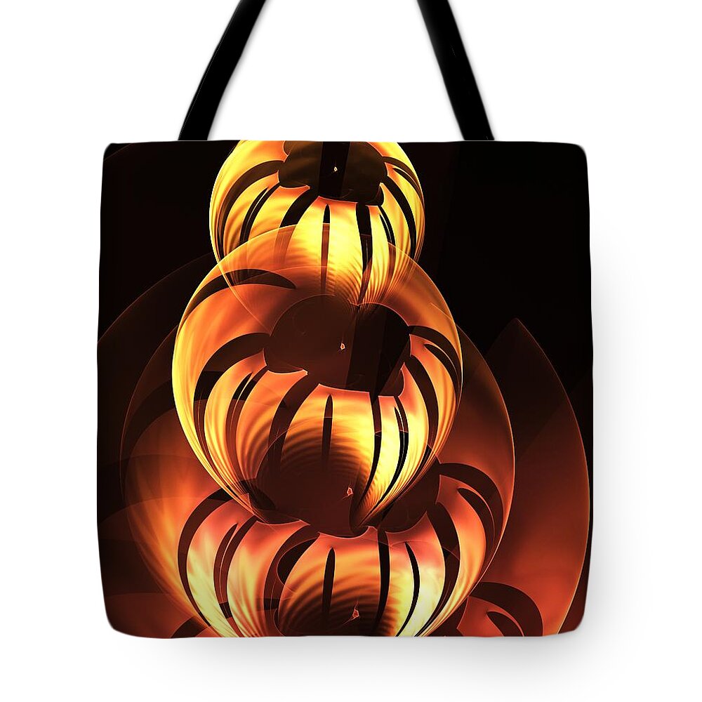 Jack-o-lantern Tote Bag featuring the digital art Pumpkin Carving by Anastasiya Malakhova