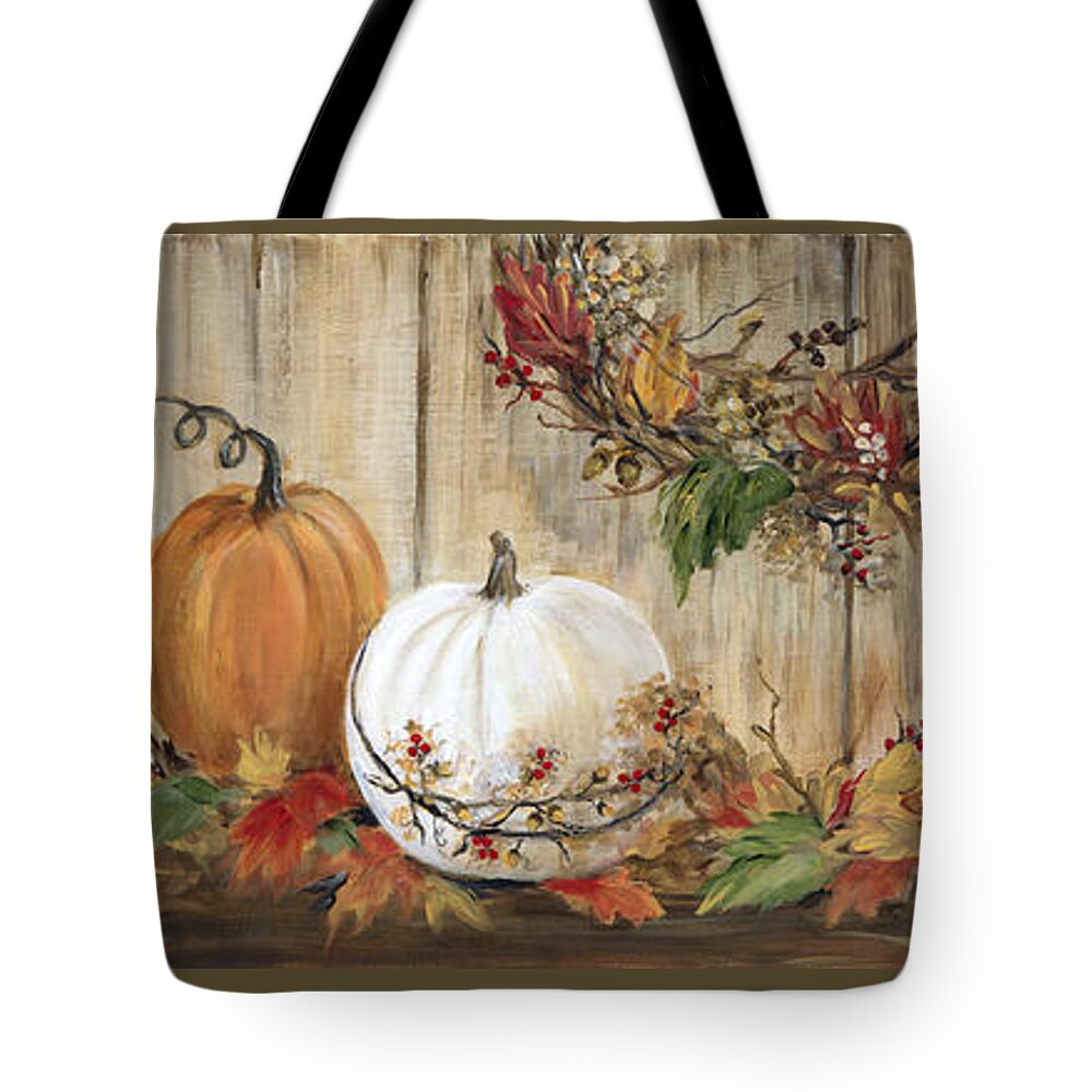 Halloween Tote Bag featuring the painting Pumpkin Panel by Marilyn Dunlap