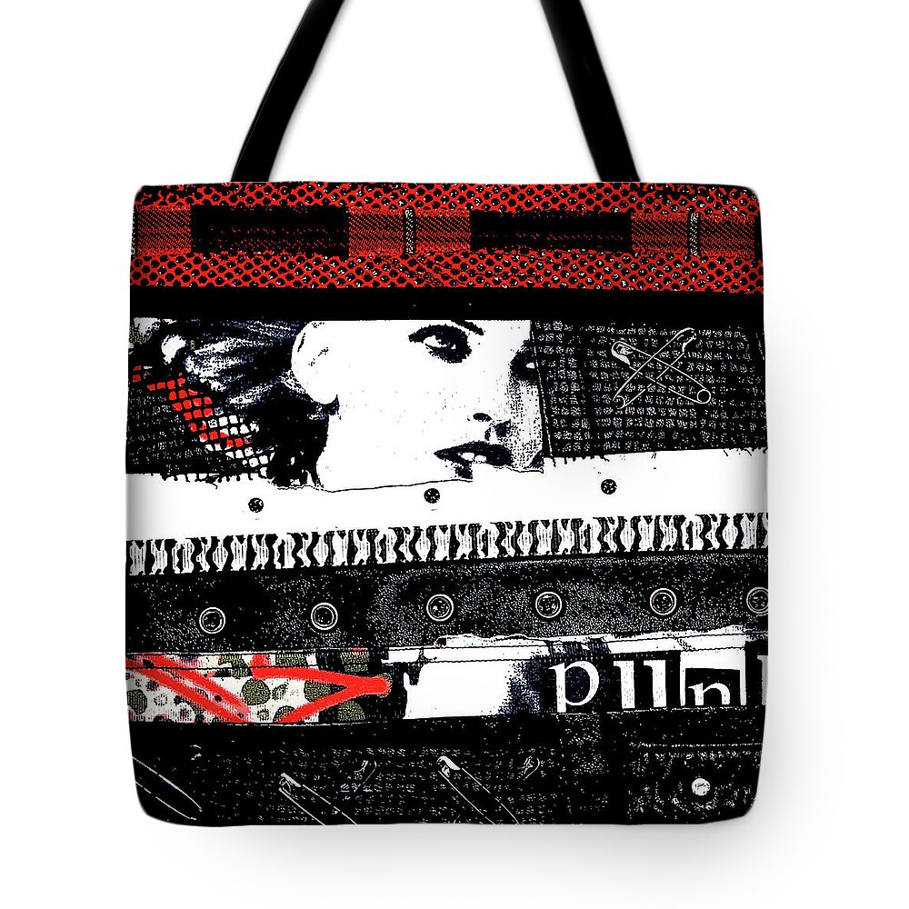 Punk Tote Bag featuring the digital art Punk Chick by Roseanne Jones