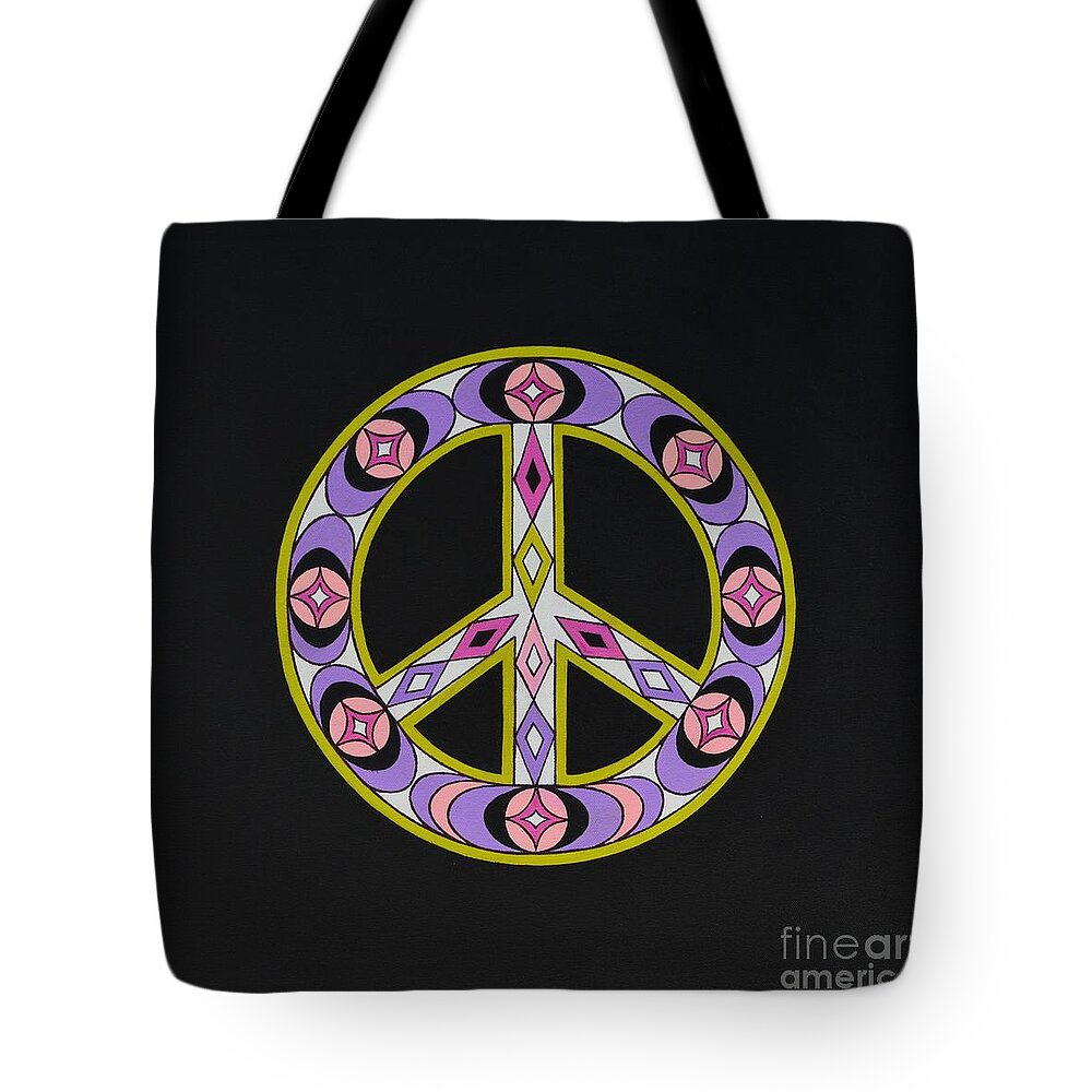 Peace Sign Tote Bag featuring the painting Pure Peace by Joseph Sonday