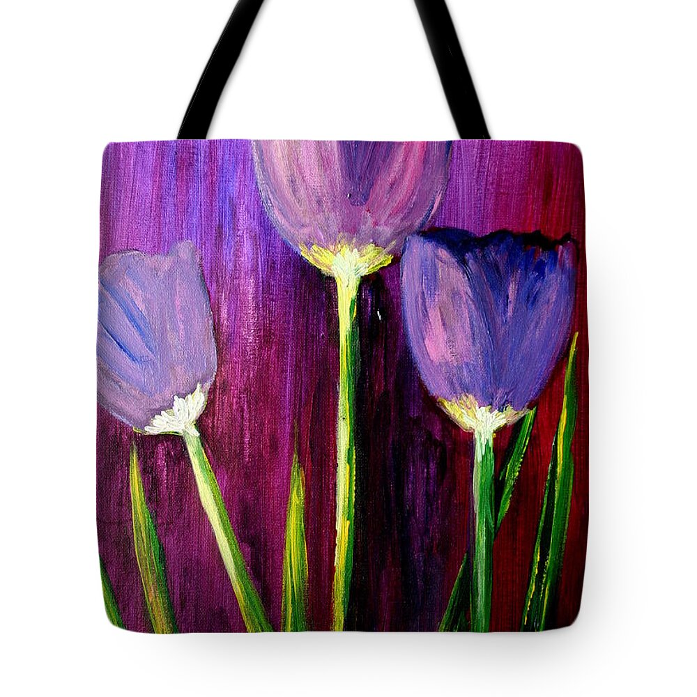 Flower Tote Bag featuring the painting Purely Purple by Julie Lueders 