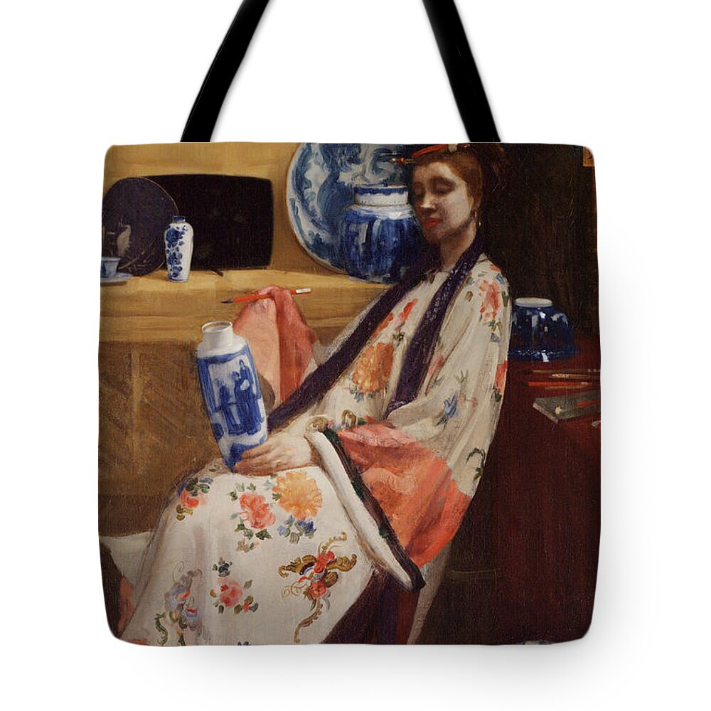 19th Century American Painters Tote Bag featuring the painting Purple and Rose by James Abbott McNeill Whistler