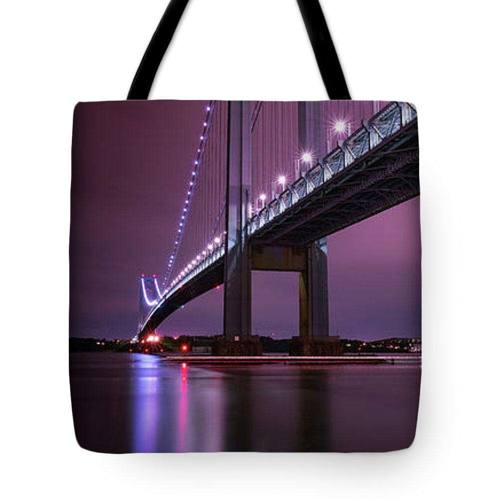 50s Tote Bag featuring the photograph Purple Bridge by Edgars Erglis