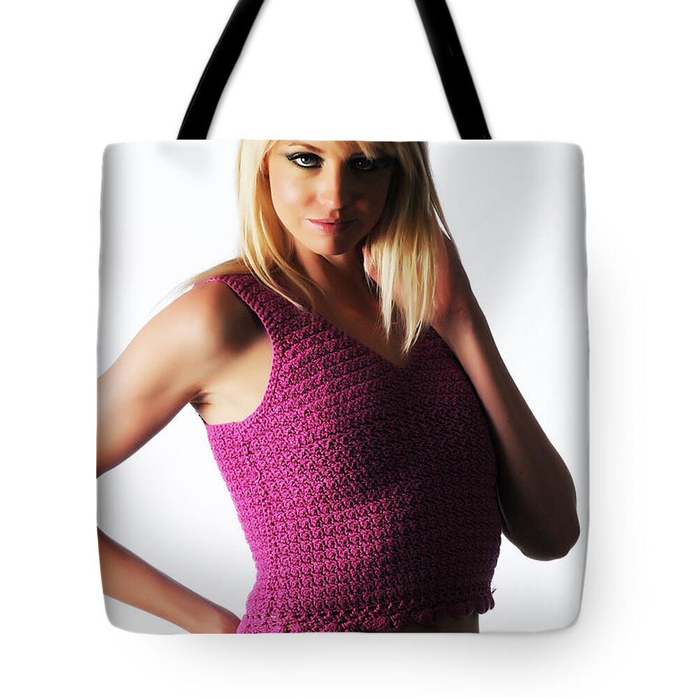 Artistic Tote Bag featuring the photograph Purple crochet by Robert WK Clark