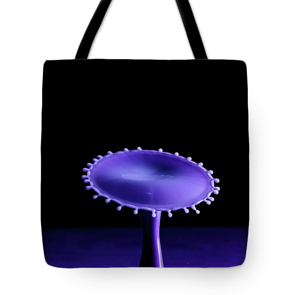 Wall Art Tote Bag featuring the photograph Purple Drop by Marlo Horne