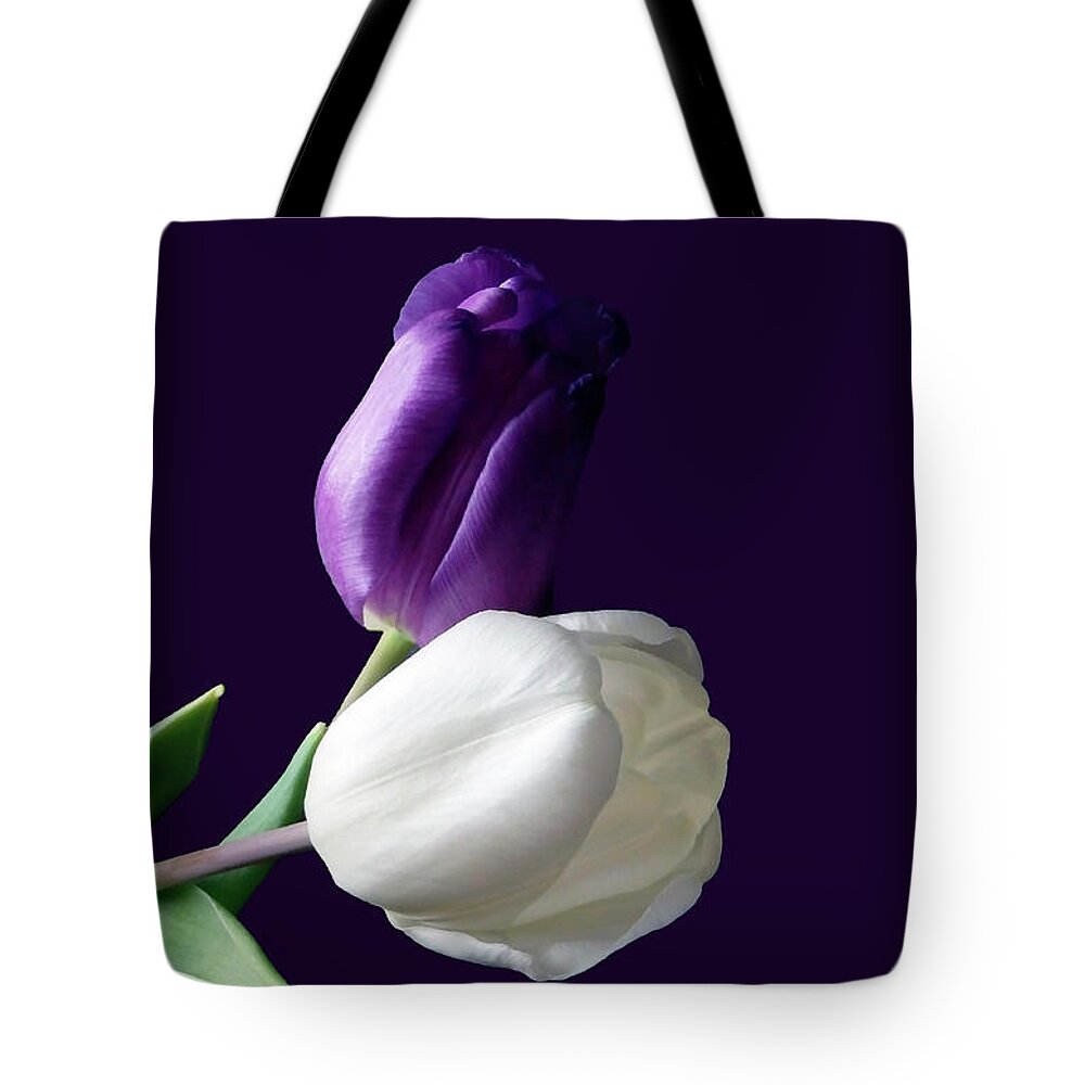 Tulip Tote Bag featuring the photograph Purple by Johanna Hurmerinta