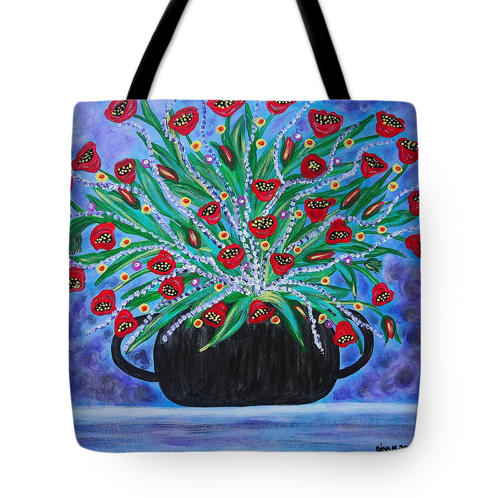 Abstract Painting Tote Bag featuring the painting Purple love by Gina Nicolae Johnson