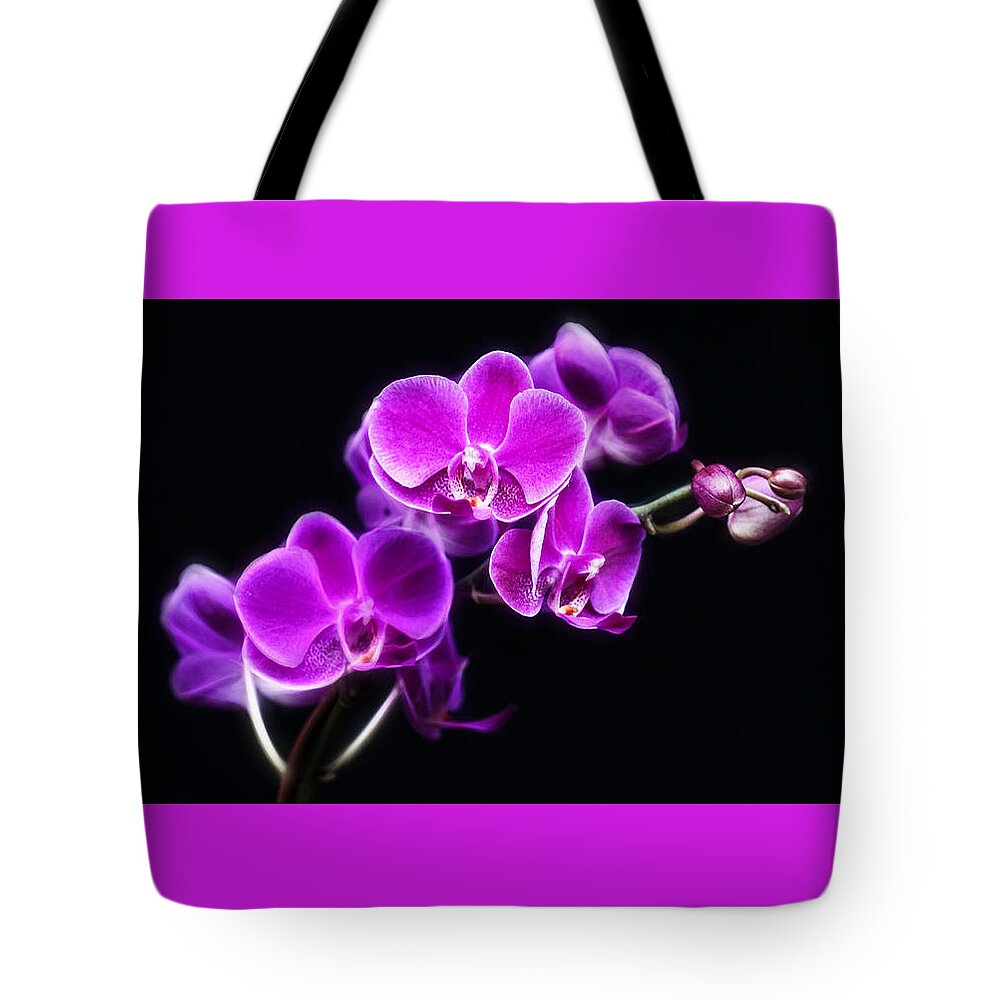 Flower Tote Bag featuring the photograph Purple Orchid by Cameron Wood