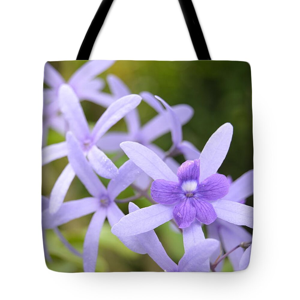 Kauai Tote Bag featuring the photograph Purple Orchids 1 by Amy Fose