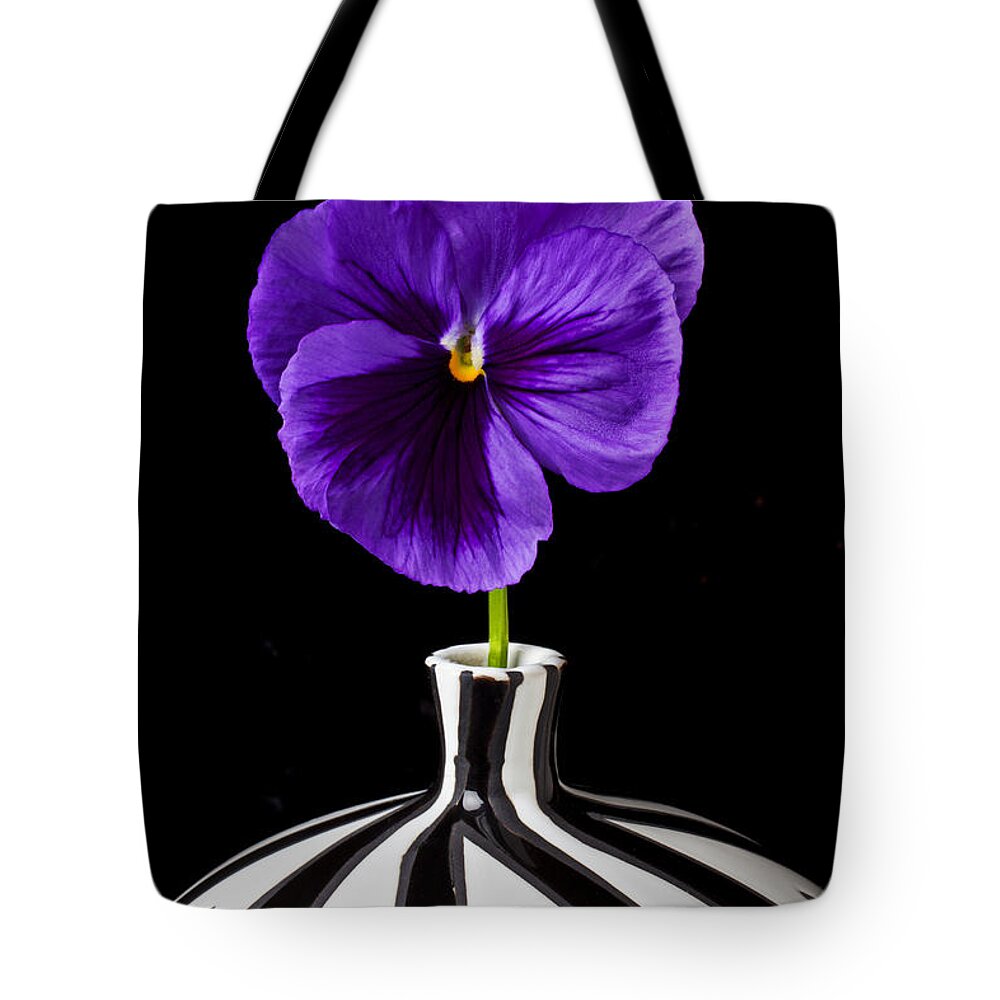 Purple Tote Bag featuring the photograph Purple Pansy by Garry Gay