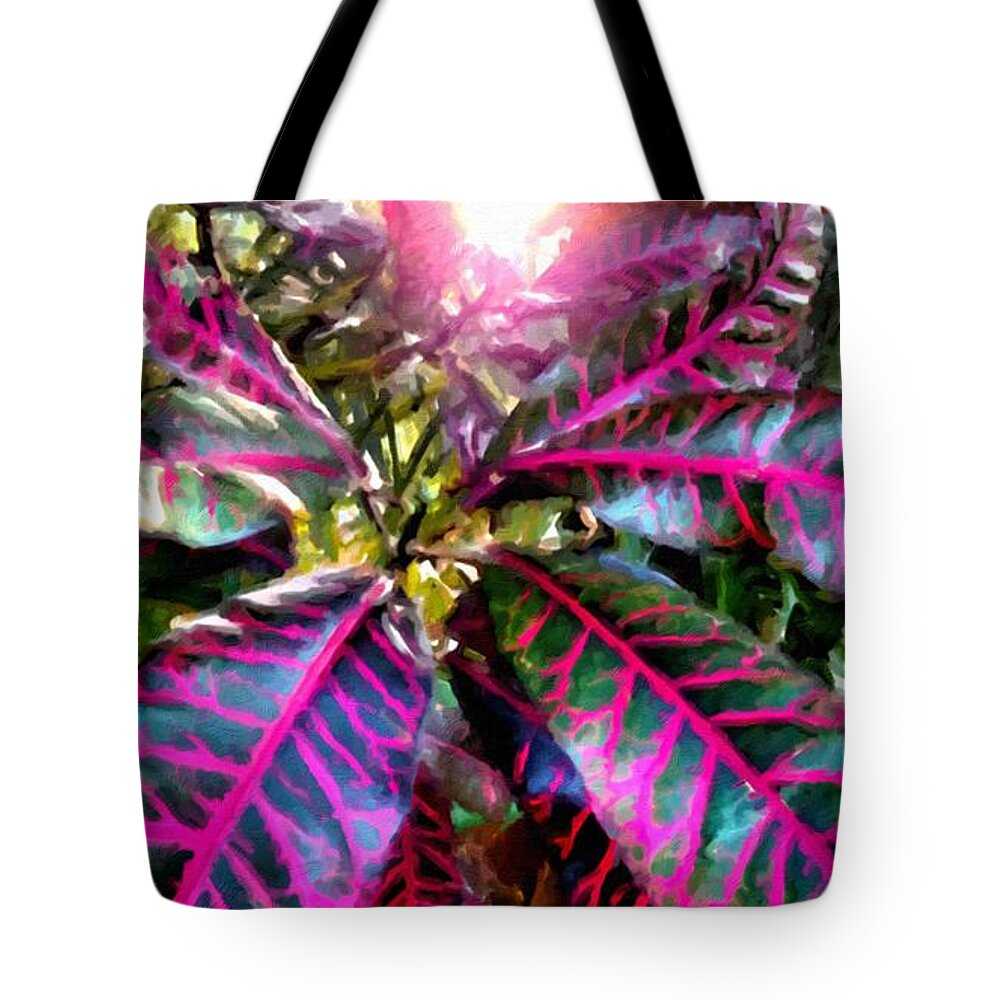 Flora Tote Bag featuring the painting Purple Paradise by Lelia DeMello