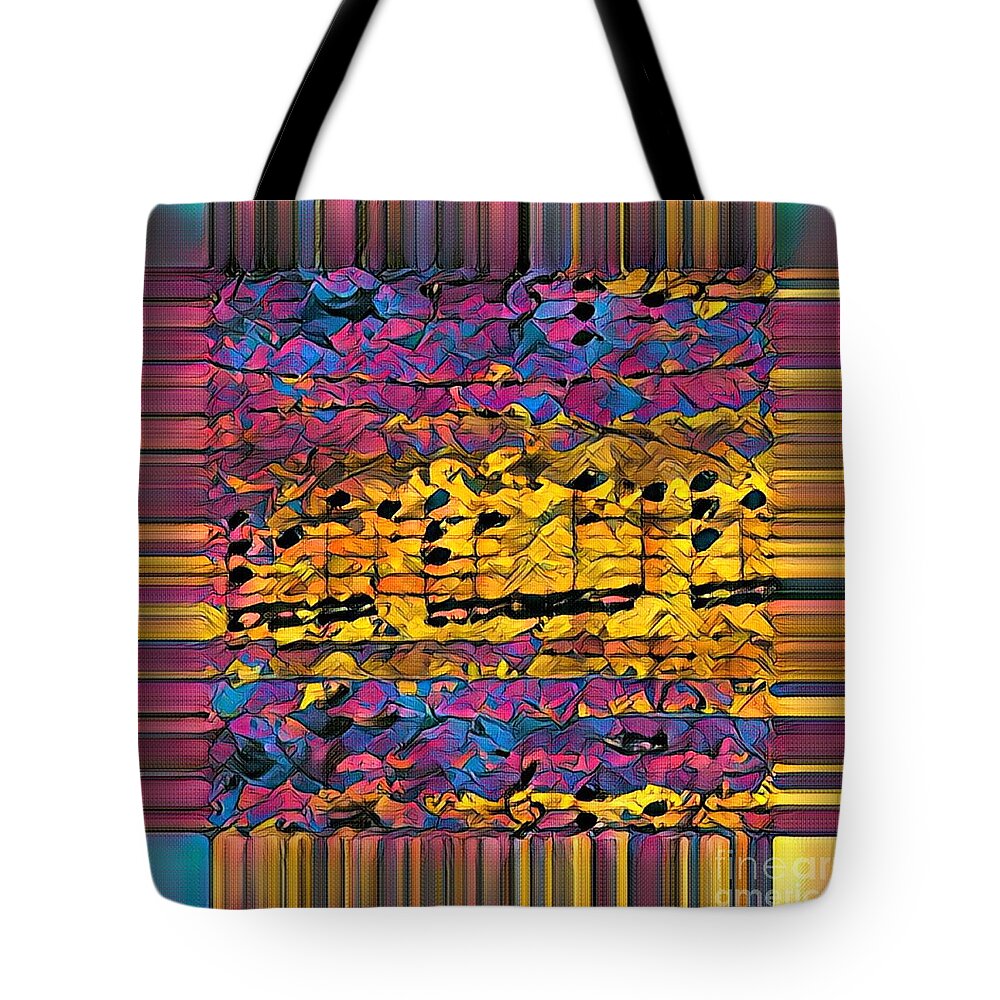 Music Tote Bag featuring the photograph Purple Phrase Squared by Lon Chaffin