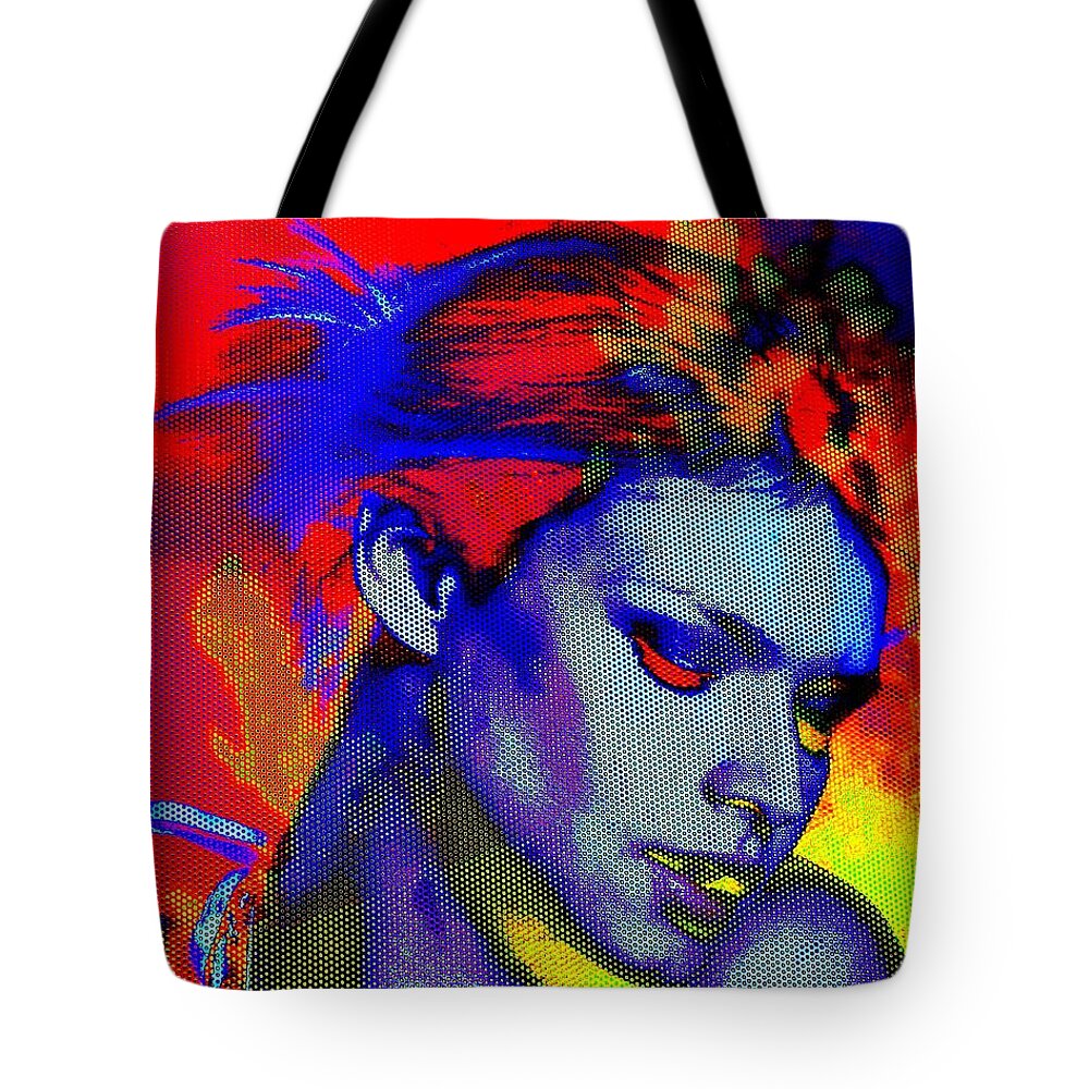 Purple Tote Bag featuring the digital art Purple Siren by Larry Beat