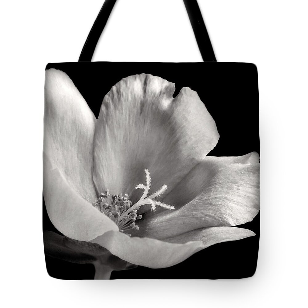 Bloom Tote Bag featuring the photograph Purslane in Monochrome by David and Carol Kelly