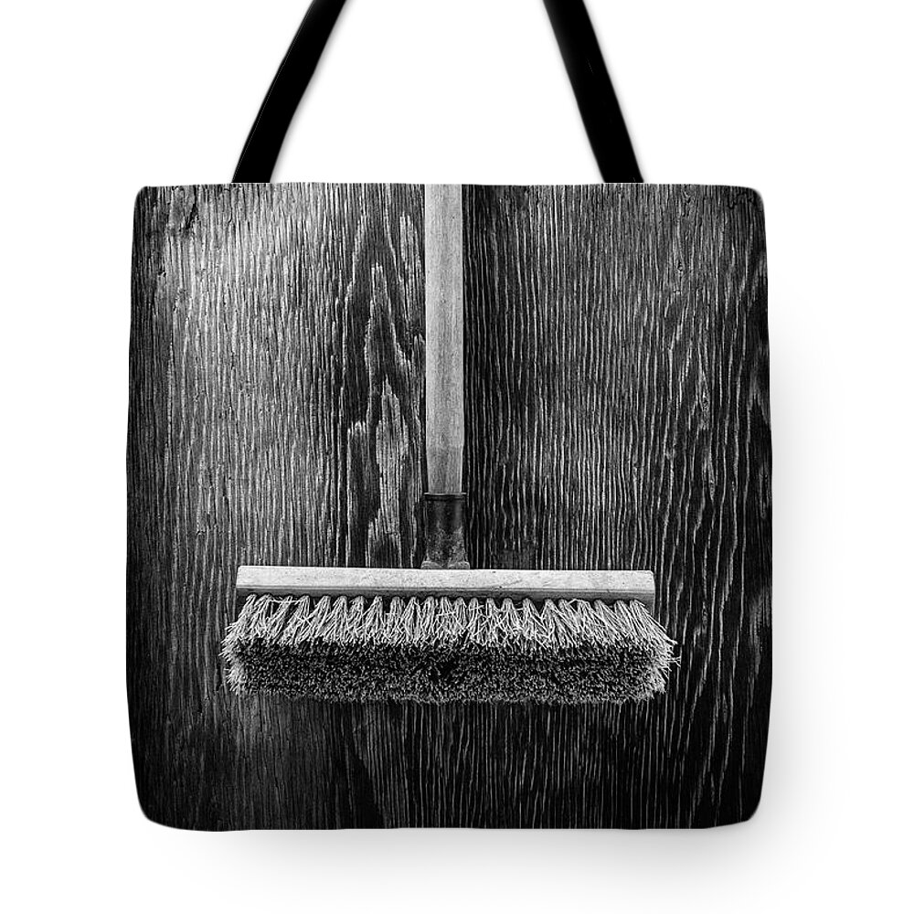 Black Tote Bag featuring the photograph Push Broom by YoPedro