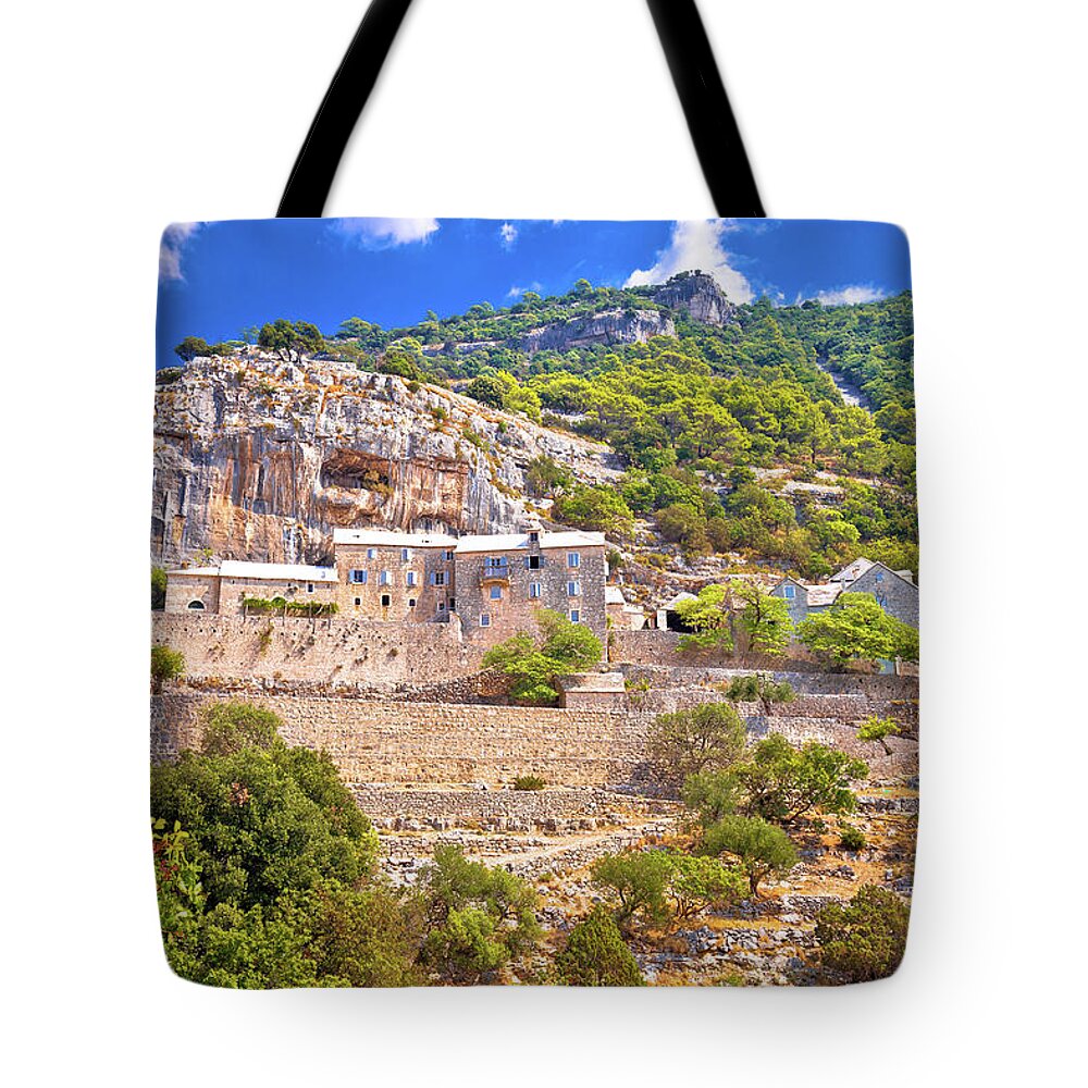 Brac Tote Bag featuring the photograph Pustinja Blaca hermitage on the rock by Brch Photography