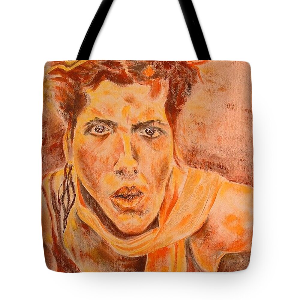 Woman Tote Bag featuring the painting Puzzeld by Claire Gagnon
