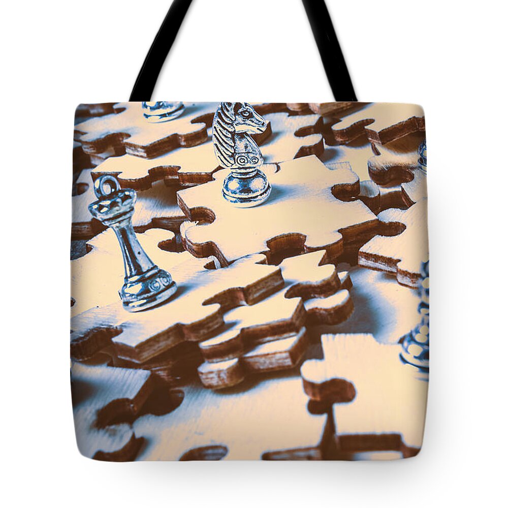 Puzzle Tote Bag featuring the photograph Puzzle of mysteries and strategy by Jorgo Photography