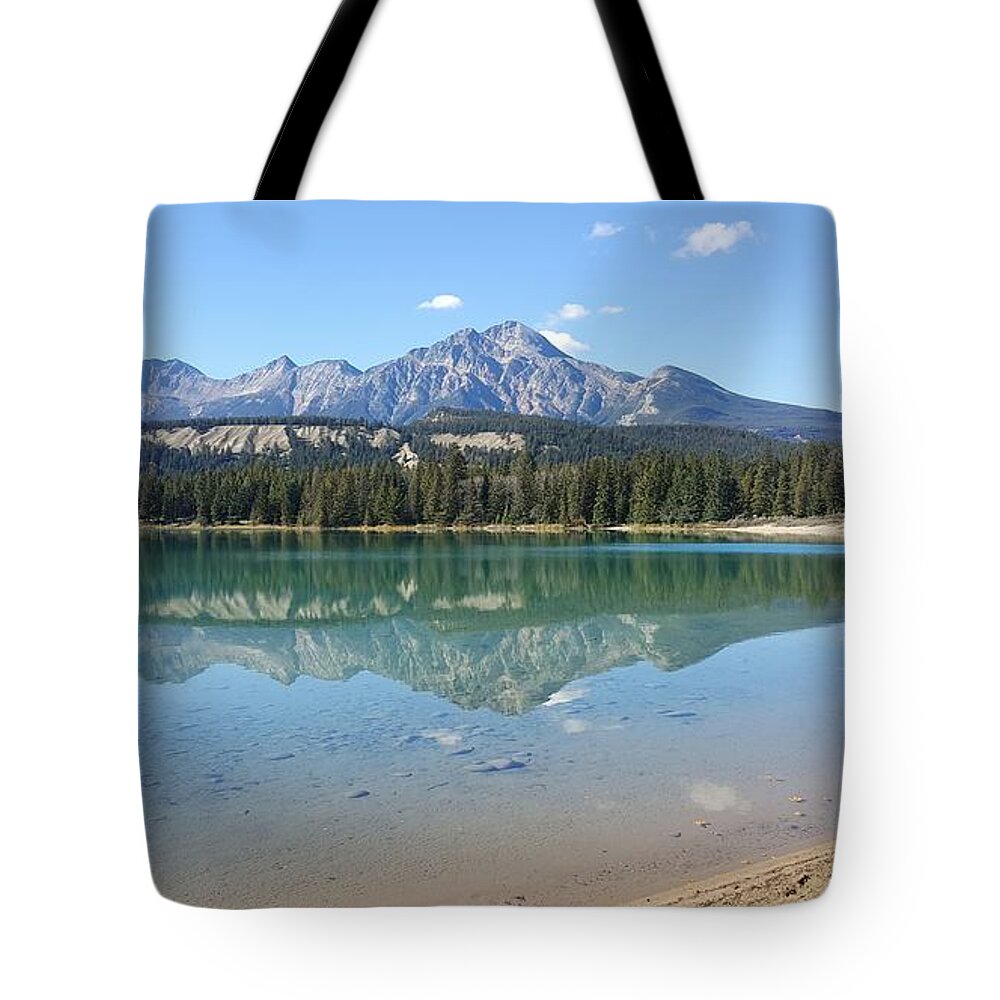 Pyramid Mountain Tote Bag featuring the photograph Pyramid Mountain Reflection 02 by William Slider