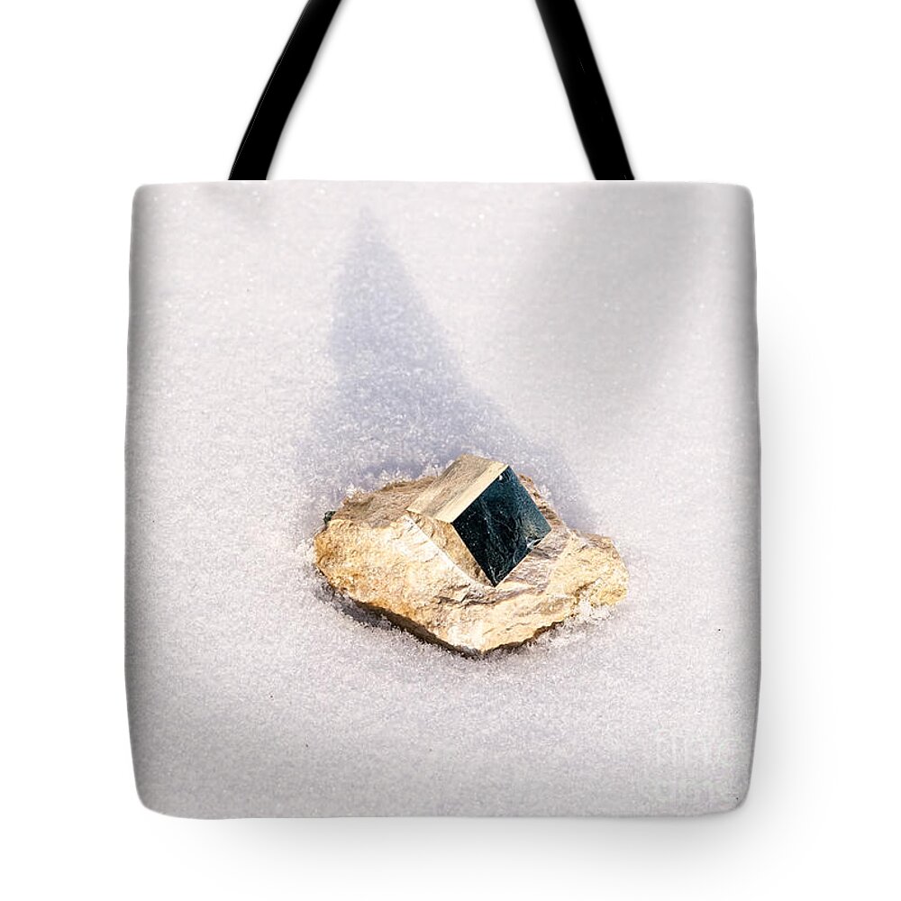 Background Tote Bag featuring the photograph Pyrite by Les Palenik