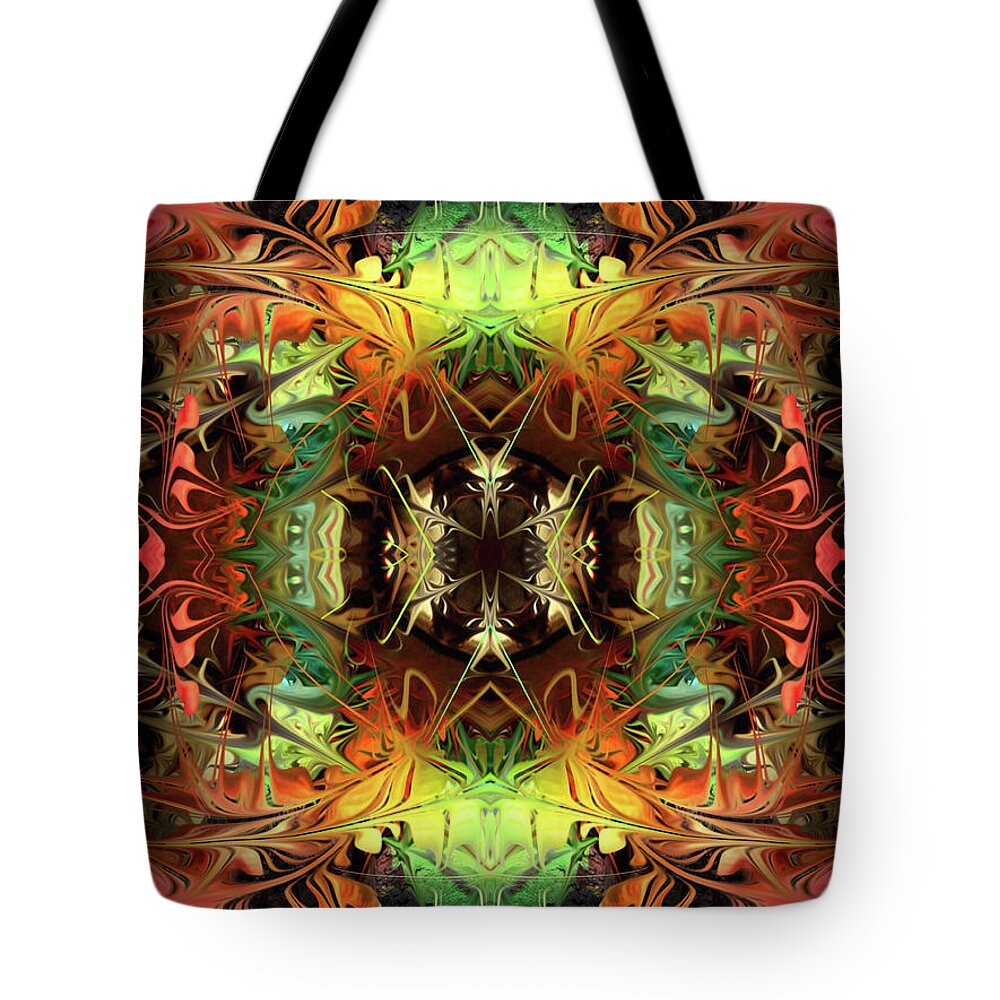 Abstract Tote Bag featuring the digital art Quadrants 6161213 by Glen Faxon
