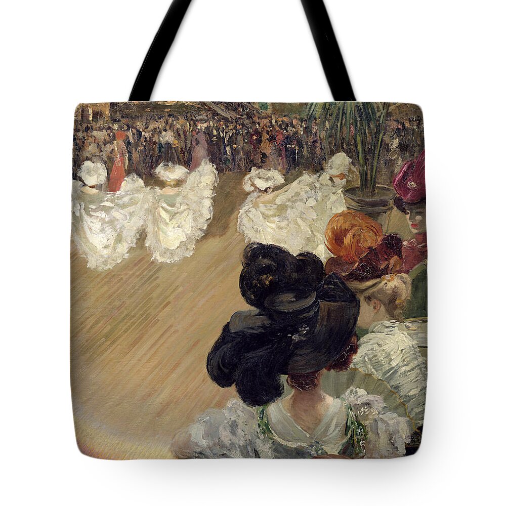 Quadrille Tote Bag featuring the painting Quadrille at the Bal Tabarin by Abel-Truchet