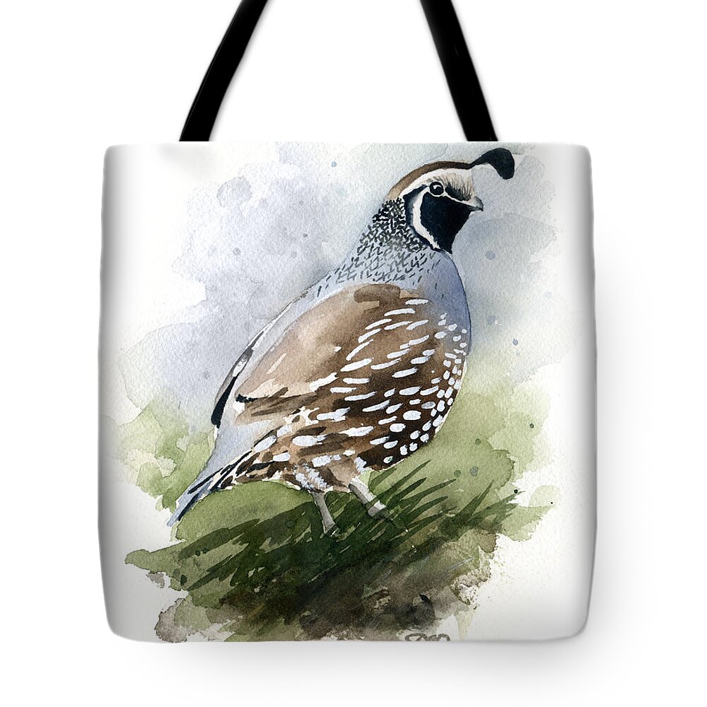 Quail Tote Bag featuring the painting Quail by David Rogers